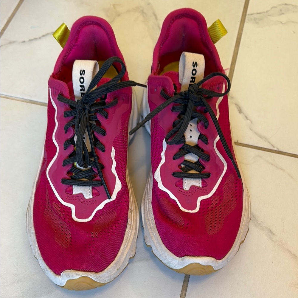 Sorel Pink and White Athletic Shoes with Mesh Upper